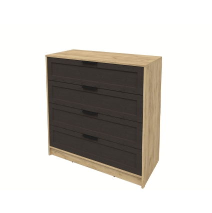 Kомод Тренд КТ-К100 (Дуб золотой ЛДСП/ Дуб английский ЛМДФ) Ш1000 В1020 Г451